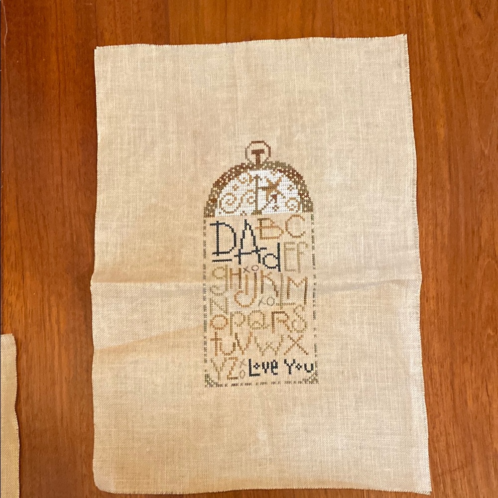 Embroidered Alphabet Linen Cloth